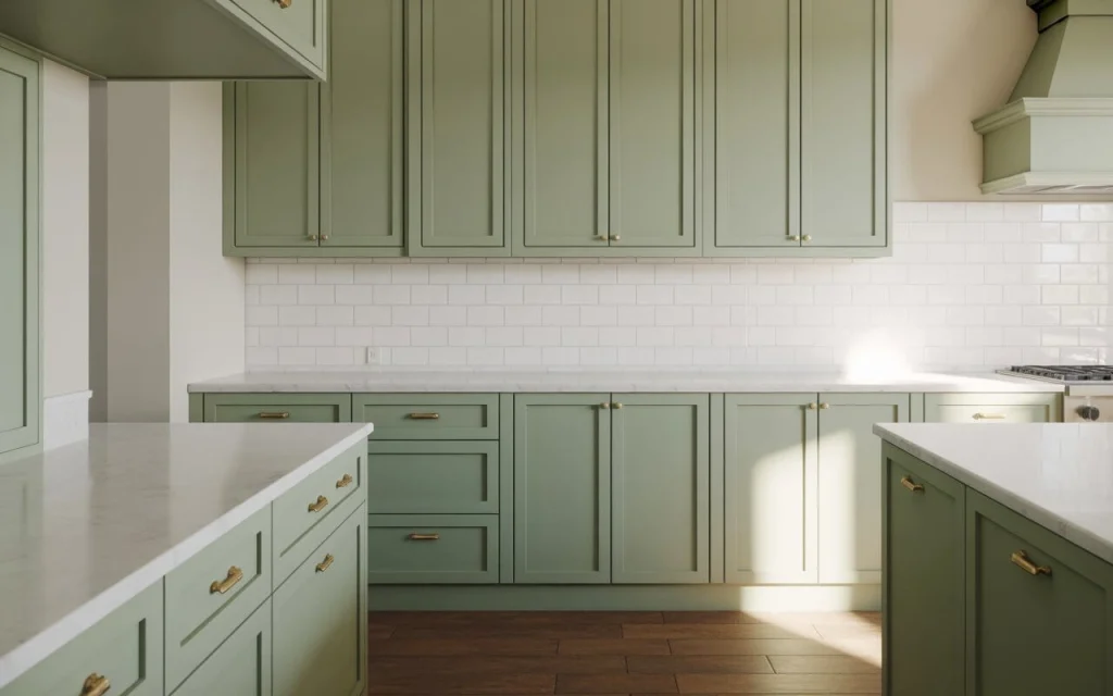 Sage green kitchen cabinets​