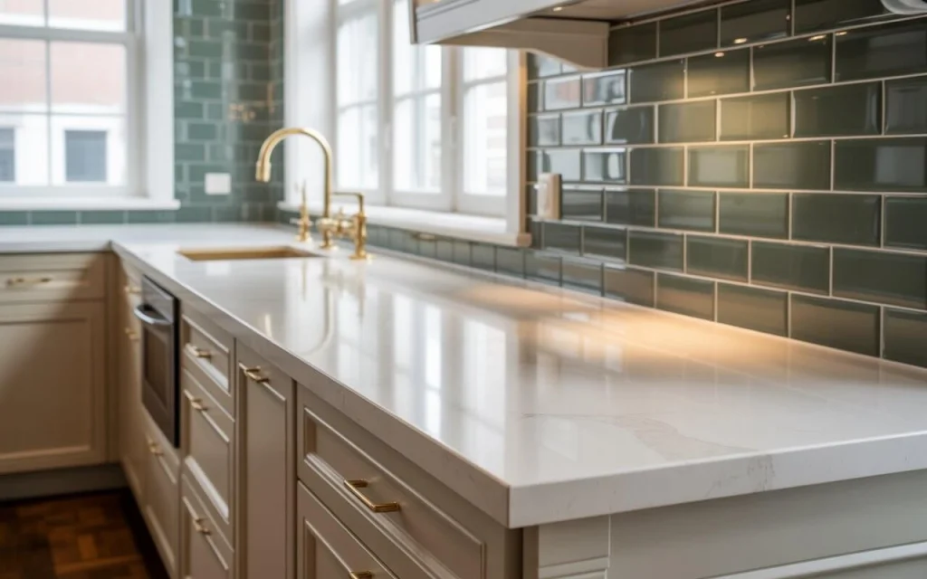 Sage green kitchen cabinets​