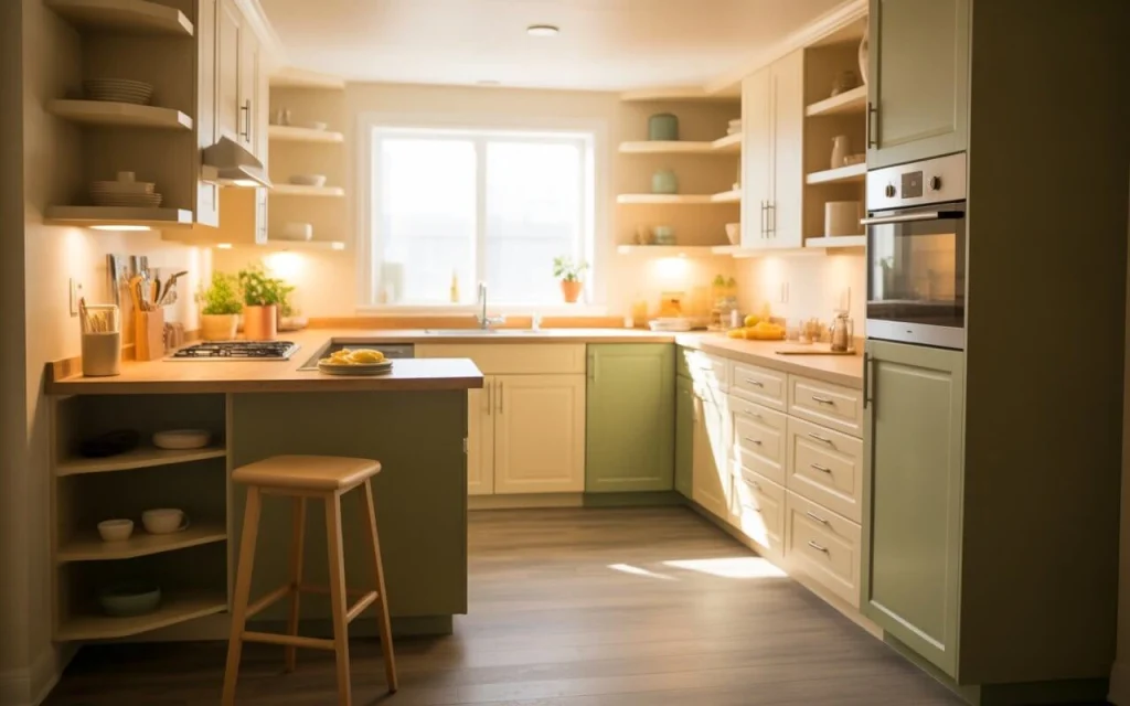 Sage green kitchen cabinets​